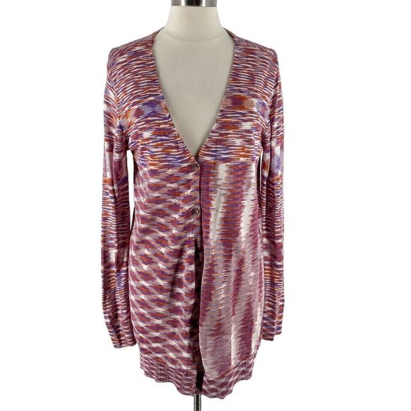 Free People Into the Night Striped Longline Tunic Buttoned Cardigan Small - Picture 3 of 9